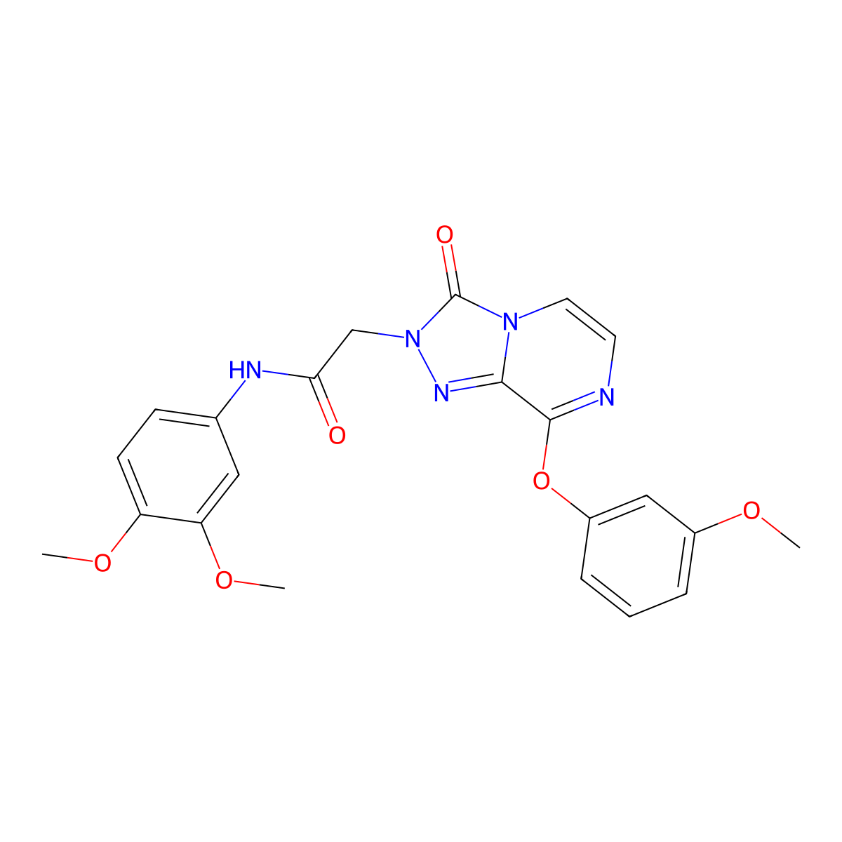 N-(3,4-dimethoxyphenyl)-2-[8-(3-methoxyphenoxy)-3-oxo-2H,3H-[1,2,4]triazolo[4,3-a]pyrazin-2-yl]acetamide molecular structure, CAS 1251587-55-9