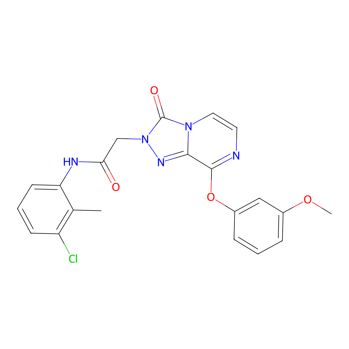 N-(3-chloro-2-methylphenyl)-2-(8-(3-methoxyphenoxy)-3-oxo-[1,2,4]triazolo[4,3-a]pyrazin-2(3H)-yl)acetamide molecular structure, CAS 1251587-71-9
