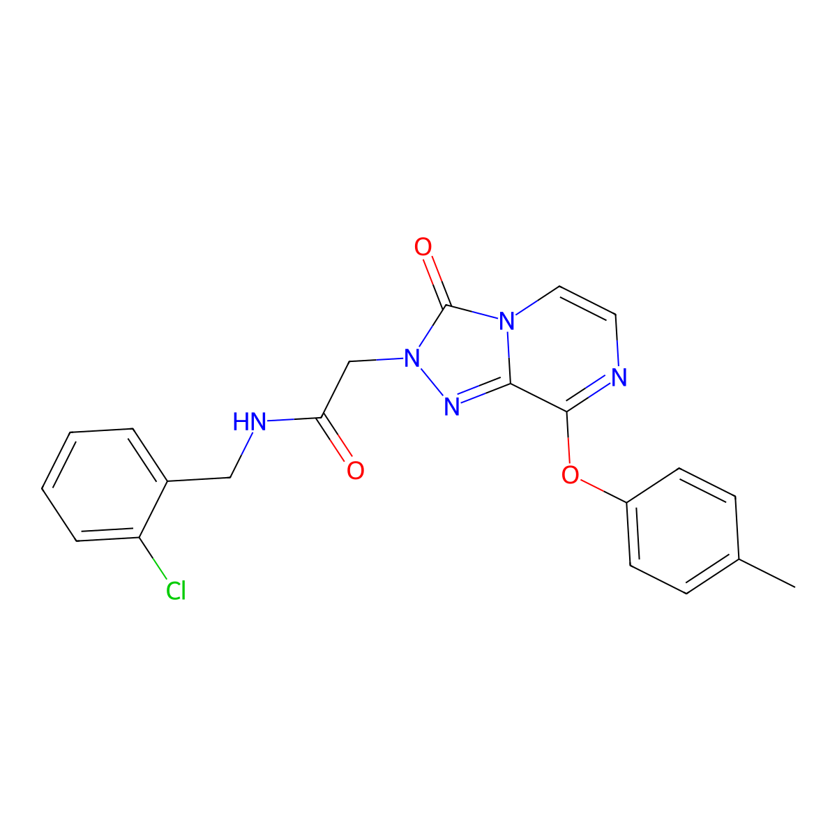 N-(2-chlorobenzyl)-2-(3-oxo-8-(p-tolyloxy)-[1,2,4]triazolo[4,3-a]pyrazin-2(3H)-yl)acetamide molecular structure, CAS 1251587-79-7