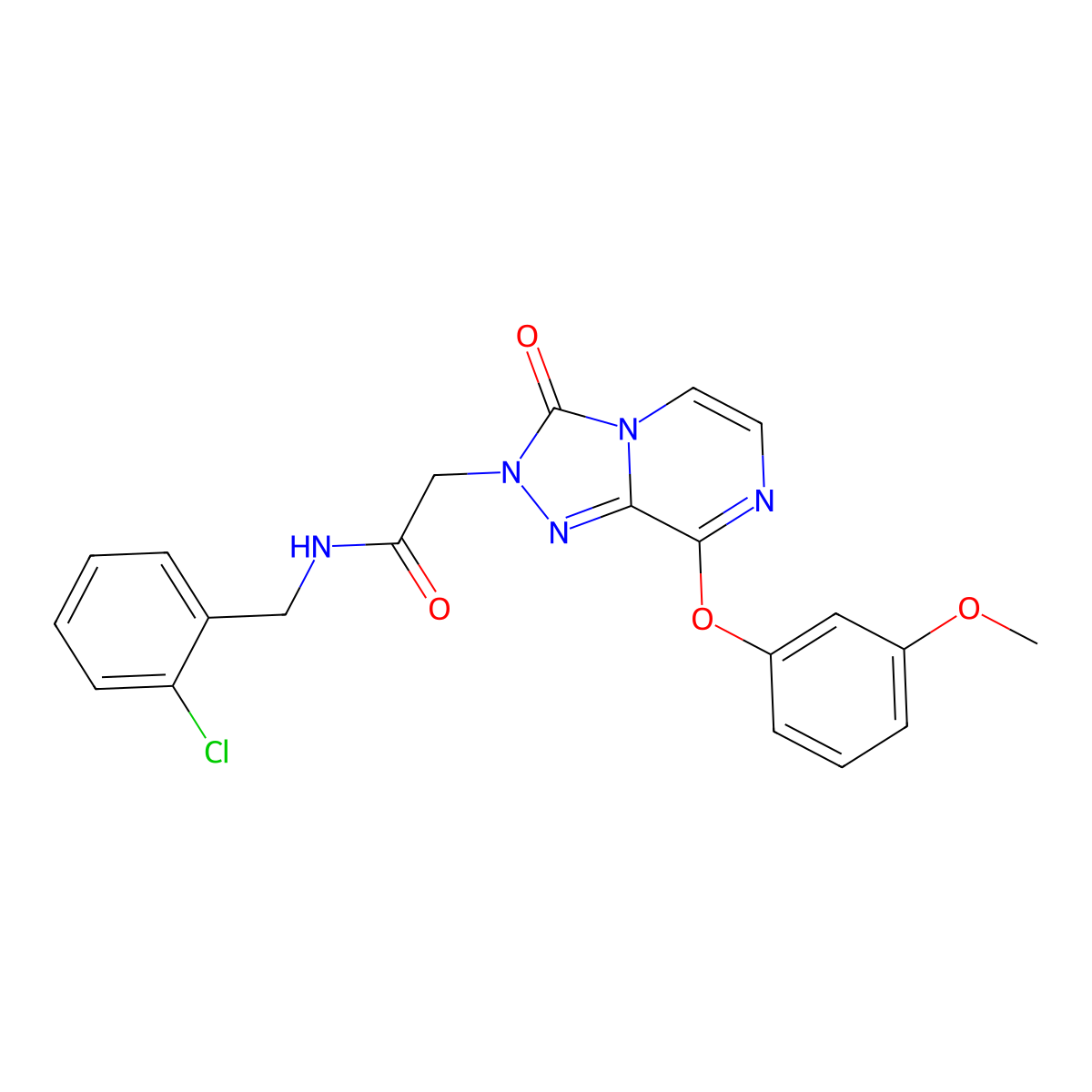 N-(2-chlorobenzyl)-2-(8-(3-methoxyphenoxy)-3-oxo-[1,2,4]triazolo[4,3-a]pyrazin-2(3H)-yl)acetamide molecular structure, CAS 1251587-95-7