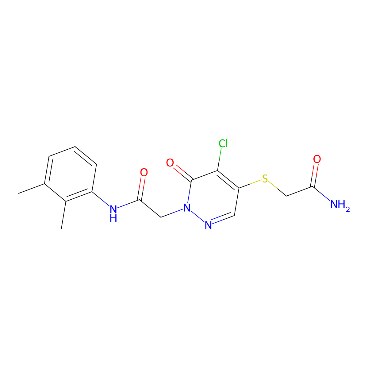 2-(4-((2-amino-2-oxoethyl)thio)-5-chloro-6-oxopyridazin-1(6H)-yl)-N-(2,3-dimethylphenyl)acetamide molecular structure, CAS 1251587-98-0