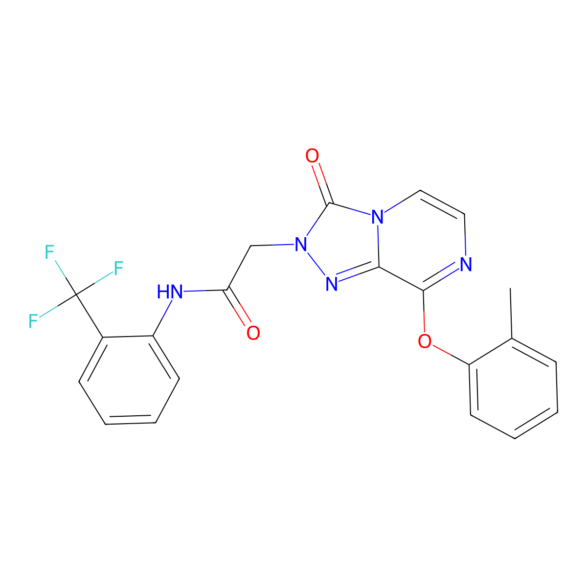 2-[8-(2-methylphenoxy)-3-oxo-2H,3H-[1,2,4]triazolo[4,3-a]pyrazin-2-yl]-N-[2-(trifluoromethyl)phenyl]acetamide molecular structure, CAS 1251588-28-9