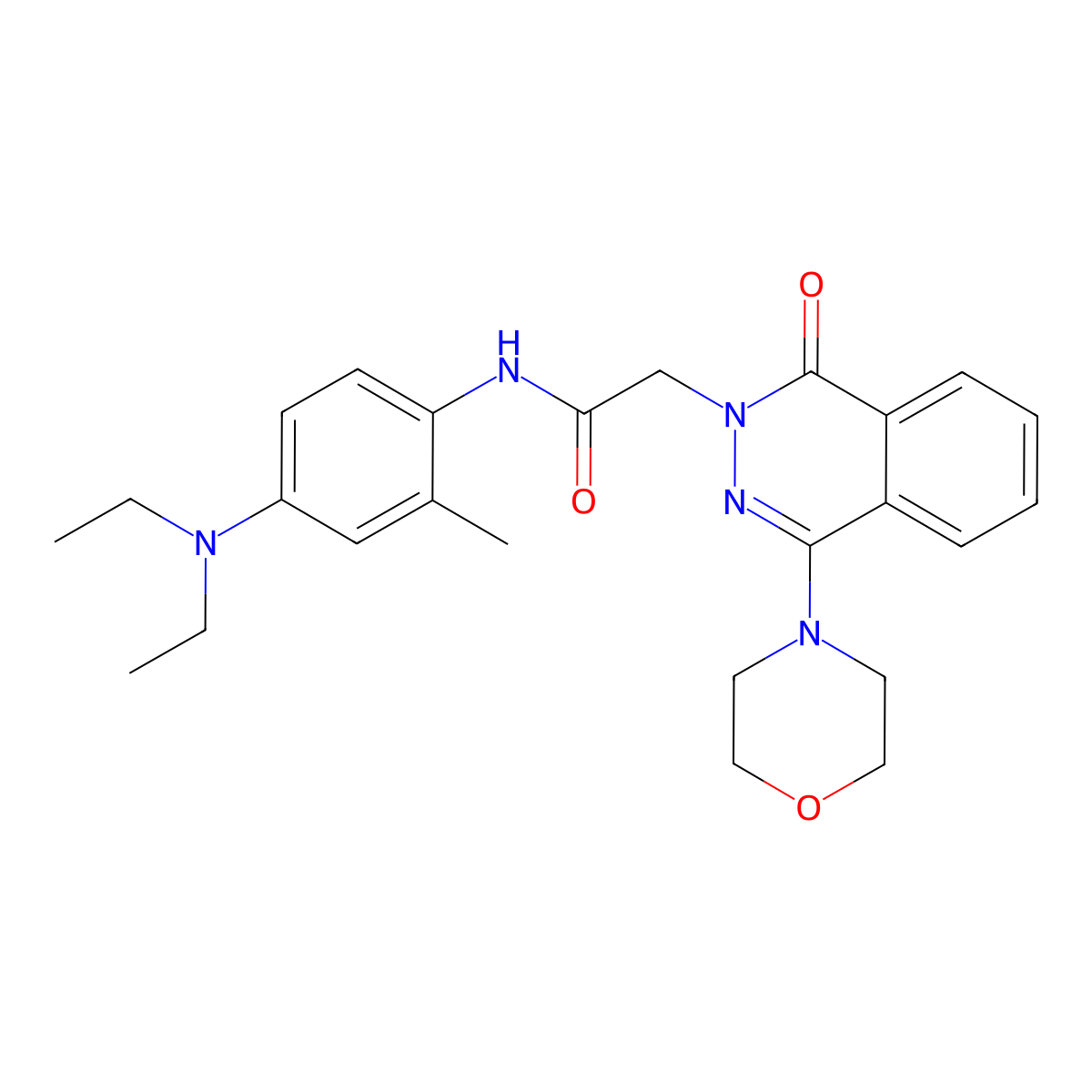 N-(4-(diethylamino)-2-methylphenyl)-2-(4-morpholino-1-oxophthalazin-2(1H)-yl)acetamide molecular structure, CAS 1251588-35-8