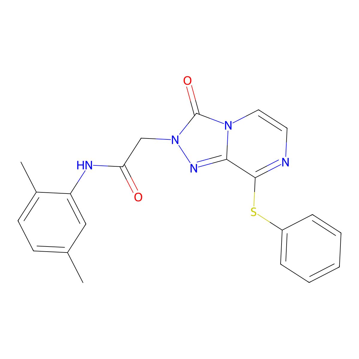 N-(2,5-dimethylphenyl)-2-[3-oxo-8-(phenylsulfanyl)-2H,3H-[1,2,4]triazolo[4,3-a]pyrazin-2-yl]acetamide molecular structure, CAS 1251588-50-7