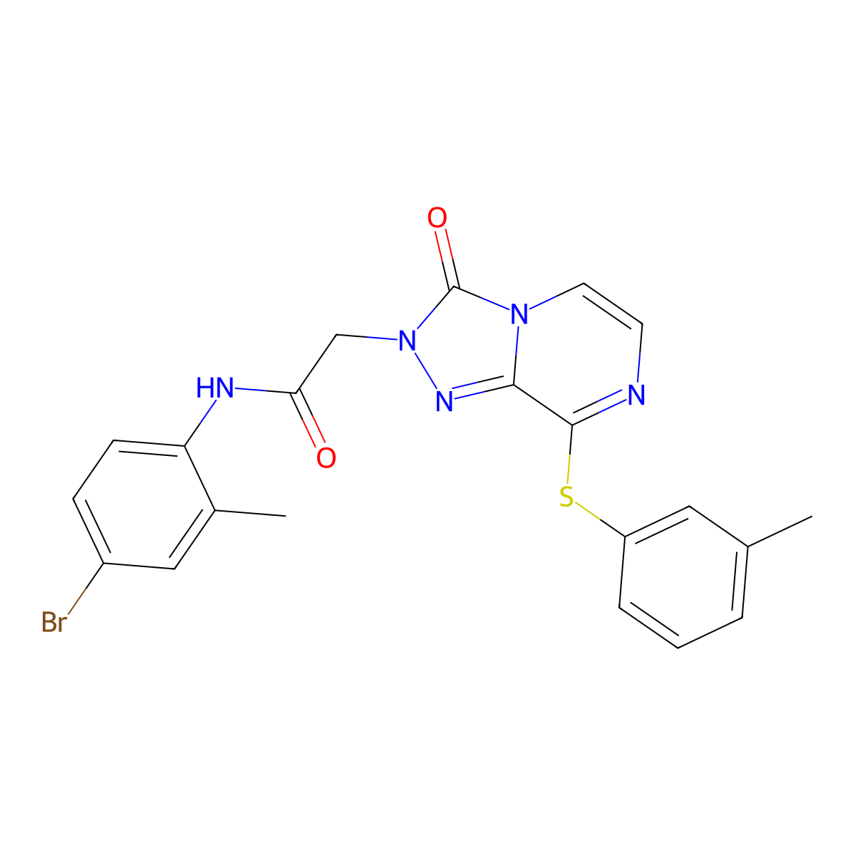 N-(4-bromo-2-methylphenyl)-2-{8-[(3-methylphenyl)sulfanyl]-3-oxo-2H,3H-[1,2,4]triazolo[4,3-a]pyrazin-2-yl}acetamide molecular structure, CAS 1251588-76-7