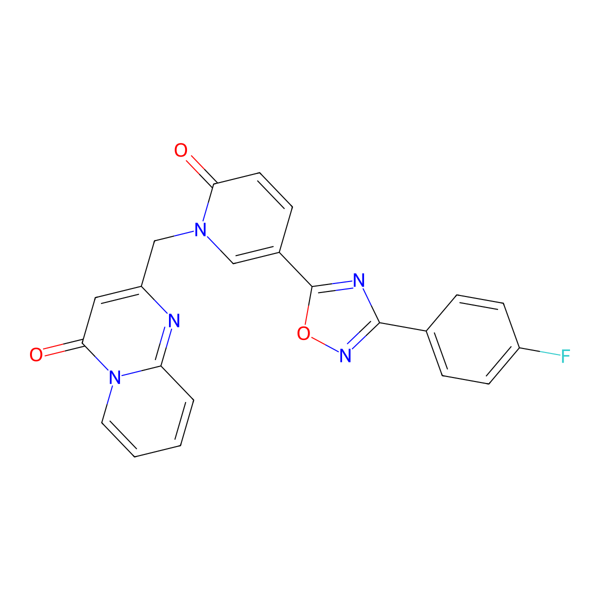 2-((5-(3-(4-fluorophenyl)-1,2,4-oxadiazol-5-yl)-2-oxopyridin-1(2H)-yl)methyl)-4H-pyrido[1,2-a]pyrimidin-4-one molecular structure, CAS 1251588-82-5
