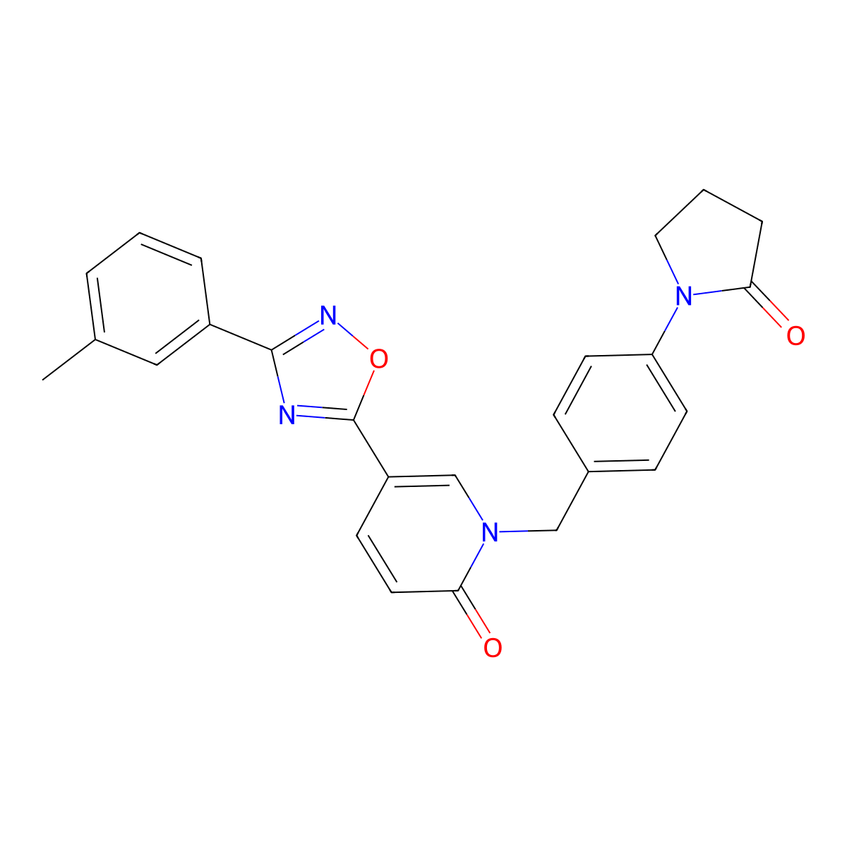 1-(4-(2-oxopyrrolidin-1-yl)benzyl)-5-(3-(m-tolyl)-1,2,4-oxadiazol-5-yl)pyridin-2(1H)-one molecular structure, CAS 1251588-98-3