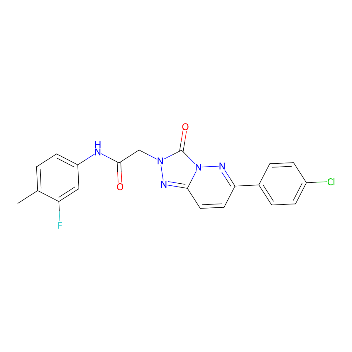 2-[6-(4-chlorophenyl)-3-oxo-[1,2,4]triazolo[4,3-b]pyridazin-2-yl]-N-(3-fluoro-4-methylphenyl)acetamide molecular structure, CAS 1251589-53-3