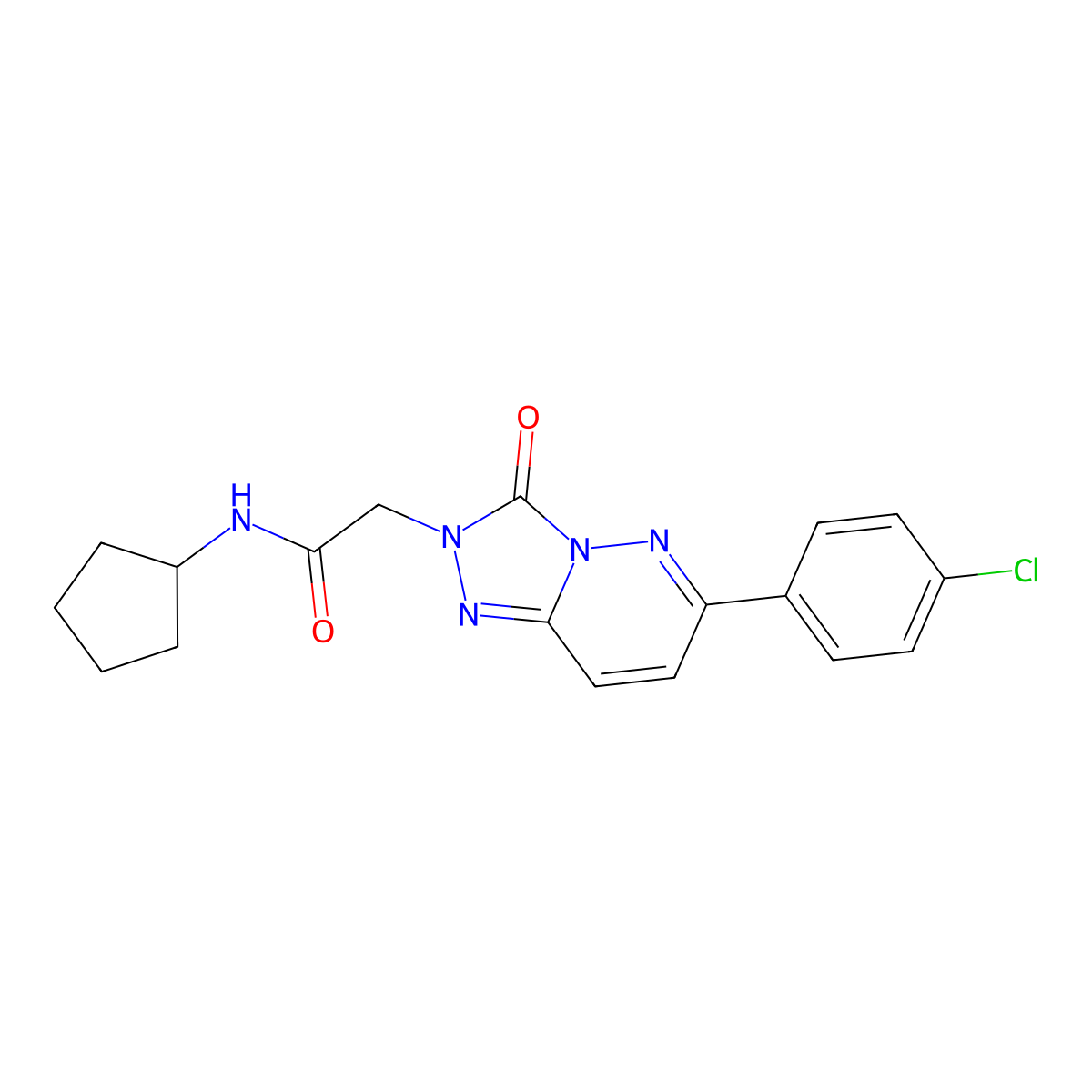 2-(6-(4-chlorophenyl)-3-oxo-[1,2,4]triazolo[4,3-b]pyridazin-2(3H)-yl)-N-cyclopentylacetamide molecular structure, CAS 1251589-67-9