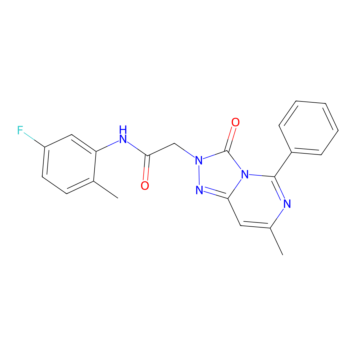 N-(5-fluoro-2-methylphenyl)-2-{7-methyl-3-oxo-5-phenyl-2H,3H-[1,2,4]triazolo[4,3-c]pyrimidin-2-yl}acetamide molecular structure, CAS 1251589-77-1