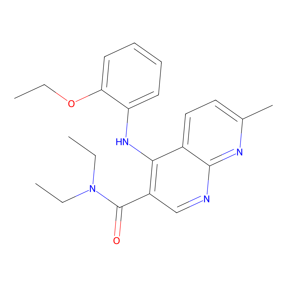 4-[(2-ethoxyphenyl)amino]-N,N-diethyl-7-methyl-1,8-naphthyridine-3-carboxamide molecular structure, CAS 1251590-33-6