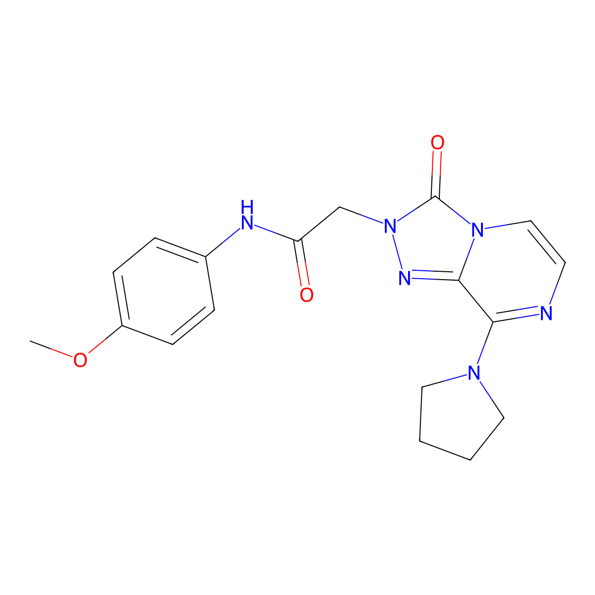 N-(4-methoxyphenyl)-2-(3-oxo-8-pyrrolidin-1-yl[1,2,4]triazolo[4,3-a]pyrazin-2(3H)-yl)acetamide molecular structure, CAS 1251590-45-0