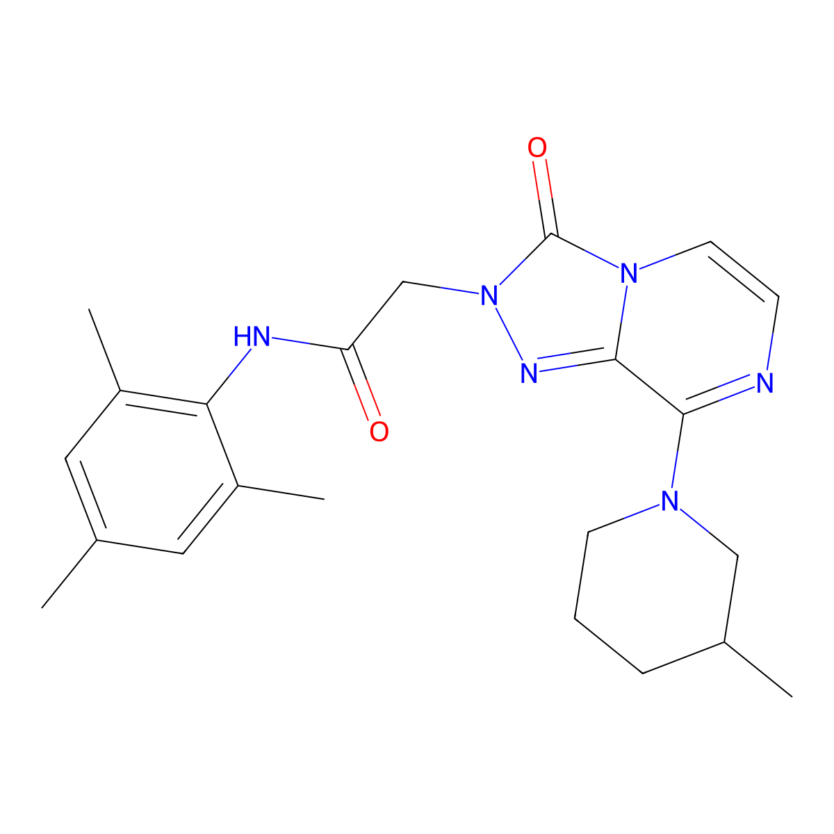 N-mesityl-2-[8-(3-methylpiperidin-1-yl)-3-oxo[1,2,4]triazolo[4,3-a]pyrazin-2(3H)-yl]acetamide molecular structure, CAS 1251590-59-6