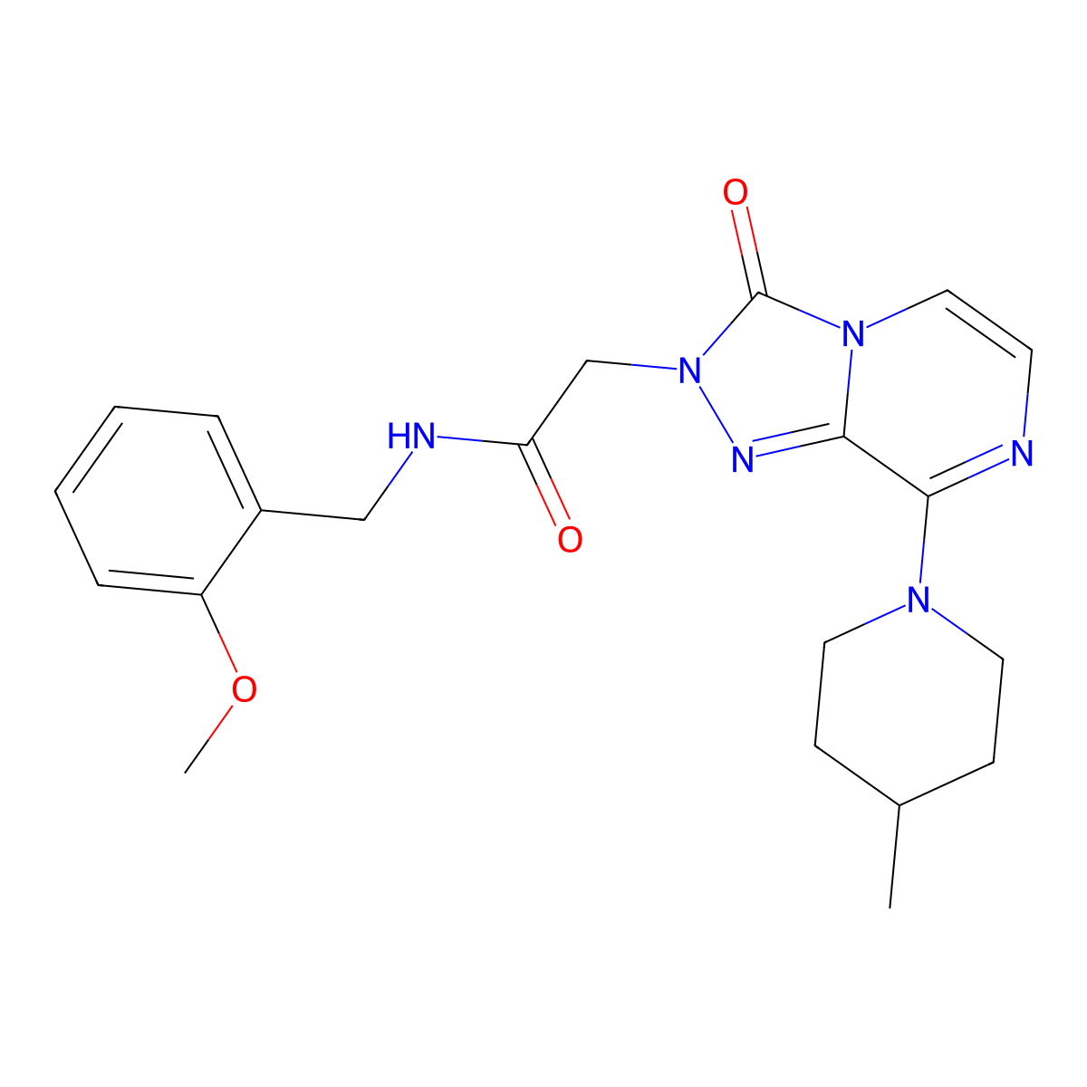 N-[(2-methoxyphenyl)methyl]-2-[8-(4-methylpiperidin-1-yl)-3-oxo-2H,3H-[1,2,4]triazolo[4,3-a]pyrazin-2-yl]acetamide molecular structure, CAS 1251590-71-2