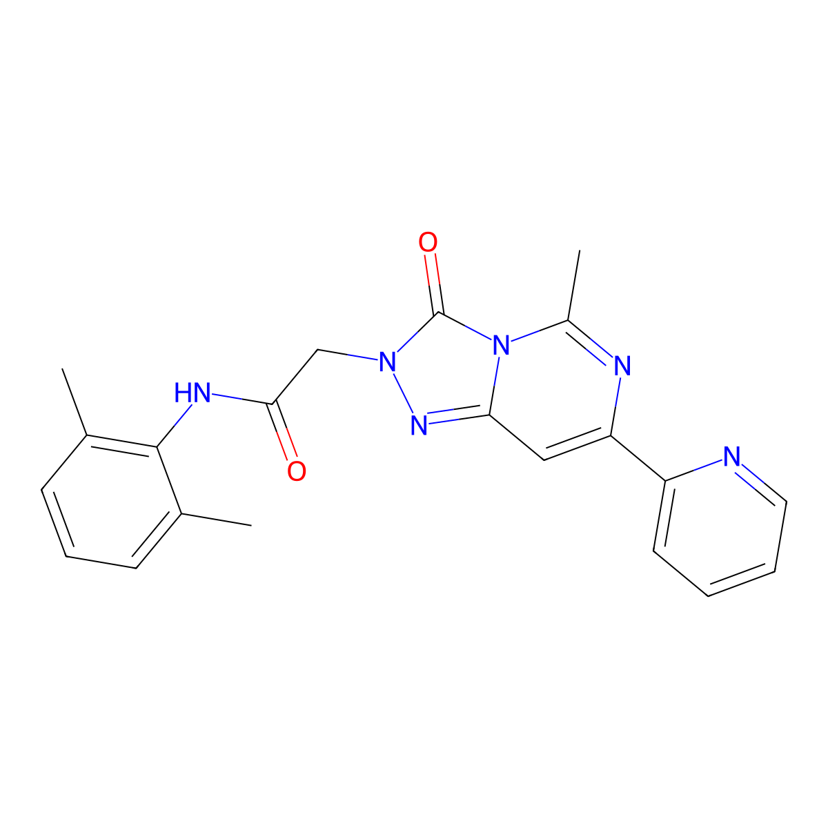 N-(2,6-dimethylphenyl)-2-(5-methyl-3-oxo-7-(pyridin-2-yl)-[1,2,4]triazolo[4,3-c]pyrimidin-2(3H)-yl)acetamide molecular structure, CAS 1251590-82-5