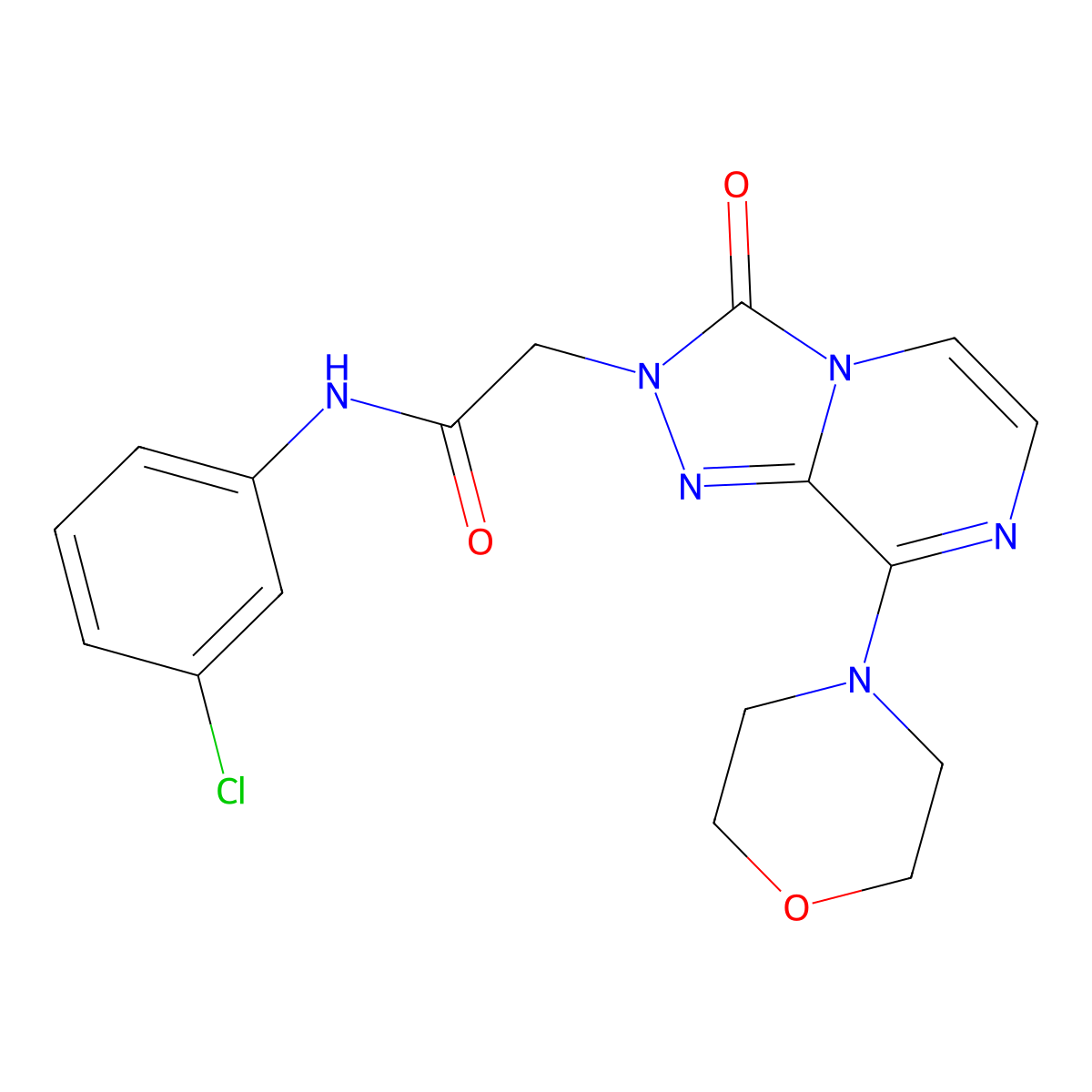 N-(3-chlorophenyl)-2-(8-morpholino-3-oxo-[1,2,4]triazolo[4,3-a]pyrazin-2(3H)-yl)acetamide molecular structure, CAS 1251590-87-0