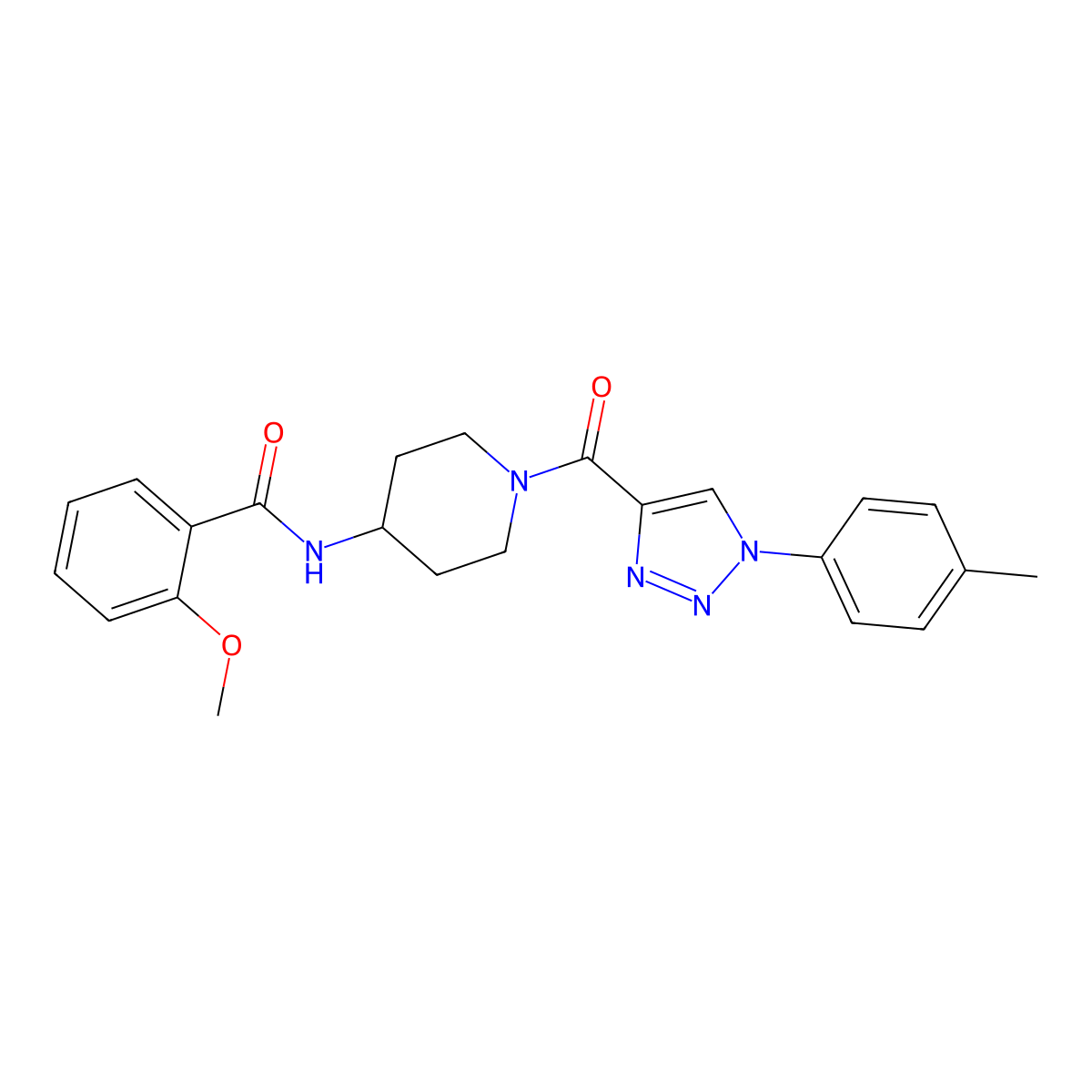 2-methoxy-N-(1-(1-(p-tolyl)-1H-1,2,3-triazole-4-carbonyl)piperidin-4-yl)benzamide molecular structure, CAS 1251590-90-5