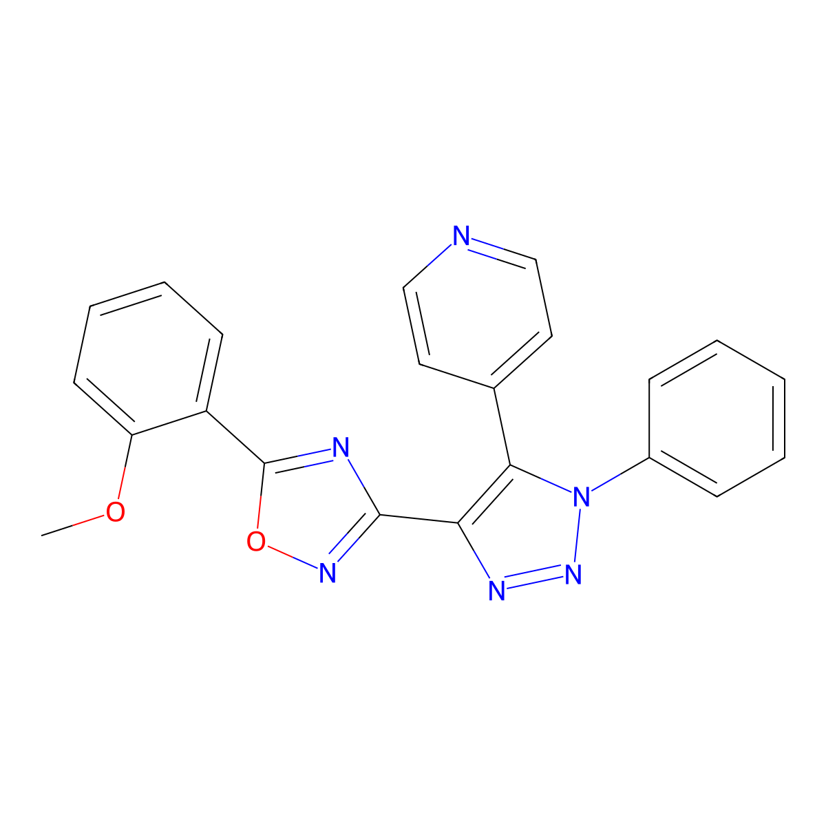 4-{4-[5-(2-methoxyphenyl)-1,2,4-oxadiazol-3-yl]-1-phenyl-1H-1,2,3-triazol-5-yl}pyridine molecular structure, CAS 1251591-10-2
