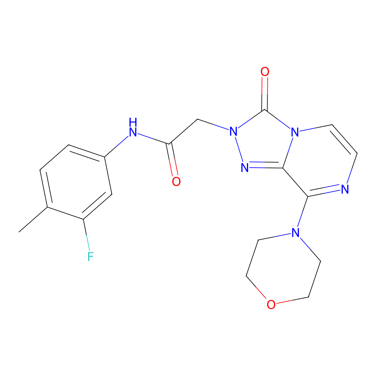 N-(3-fluoro-4-methylphenyl)-2-(8-morpholin-4-yl-3-oxo-[1,2,4]triazolo[4,3-a]pyrazin-2-yl)acetamide molecular structure, CAS 1251591-11-3