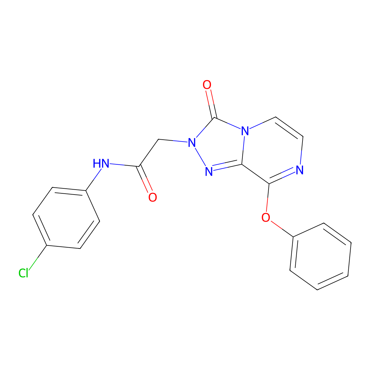 N-(4-chlorophenyl)-2-(3-oxo-8-phenoxy-[1,2,4]triazolo[4,3-a]pyrazin-2(3H)-yl)acetamide molecular structure, CAS 1251591-29-3