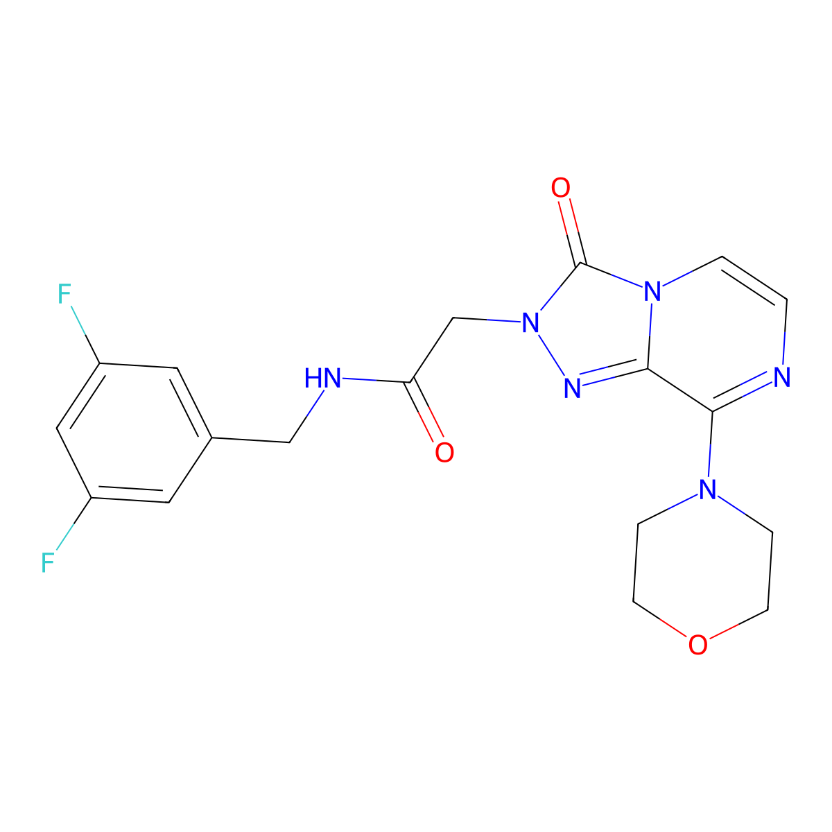 N-[(3,5-difluorophenyl)methyl]-2-[8-(morpholin-4-yl)-3-oxo-2H,3H-[1,2,4]triazolo[4,3-a]pyrazin-2-yl]acetamide molecular structure, CAS 1251591-30-6