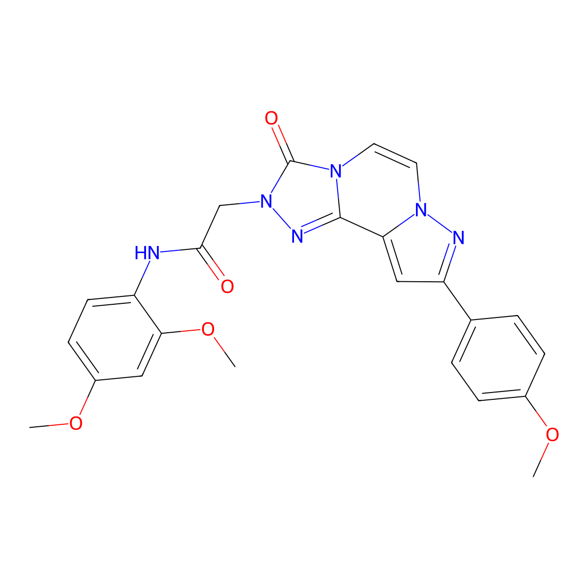 N-(2,4-dimethoxyphenyl)-2-[11-(4-methoxyphenyl)-5-oxo-3,4,6,9,10-pentaazatricyclo[7.3.0.0^{2,6}]dodeca-1(12),2,7,10-tetraen-4-yl]acetamide molecular structure, CAS 1251591-57-7