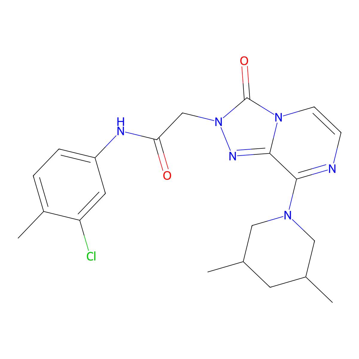 N-(3-chloro-4-methylphenyl)-2-[8-(3,5-dimethylpiperidin-1-yl)-3-oxo[1,2,4]triazolo[4,3-a]pyrazin-2(3H)-yl]acetamide molecular structure, CAS 1251591-59-9