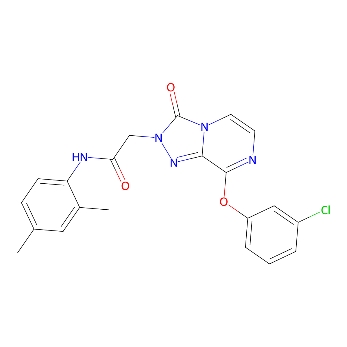 2-(8-(3-chlorophenoxy)-3-oxo-[1,2,4]triazolo[4,3-a]pyrazin-2(3H)-yl)-N-(2,4-dimethylphenyl)acetamide molecular structure, CAS 1251591-66-8