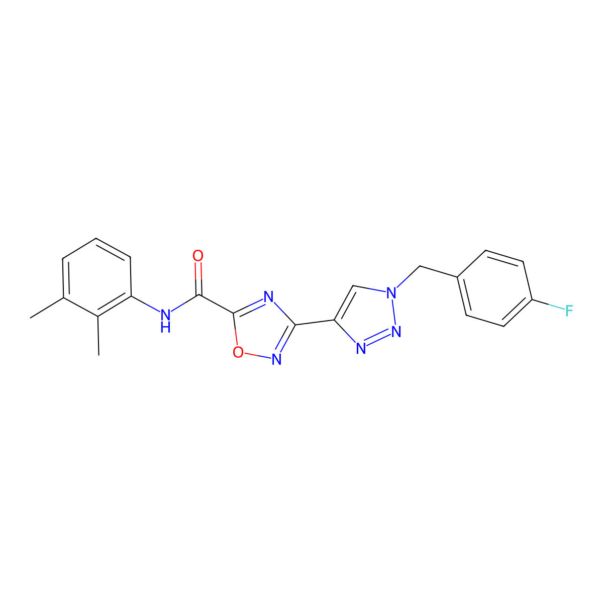 N~5~-(2,3-dimethylphenyl)-3-[1-(4-fluorobenzyl)-1H-1,2,3-triazol-4-yl]-1,2,4-oxadiazole-5-carboxamide molecular structure, CAS 1251591-88-4