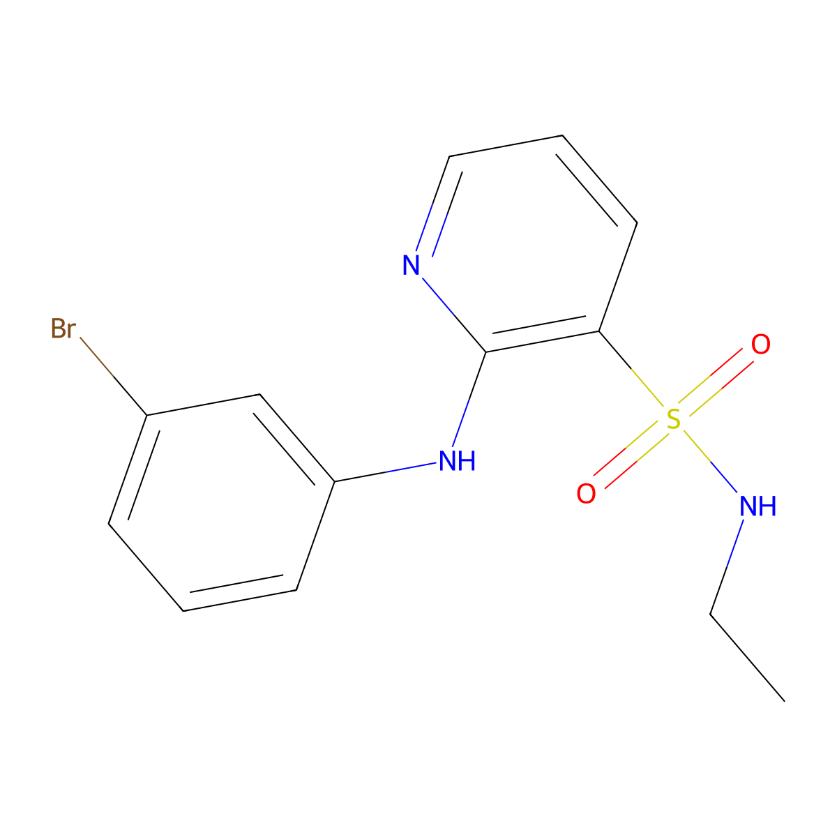 2-(3-bromoanilino)-N~3~-ethyl-3-pyridinesulfonamide molecular structure, CAS 1251591-99-7