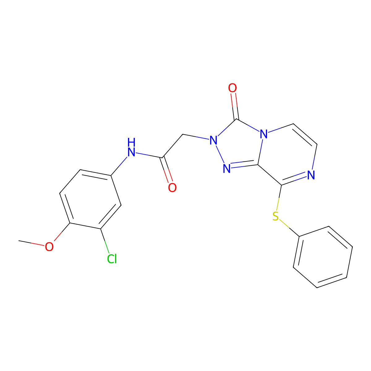 N-(3-chloro-4-methoxyphenyl)-2-(3-oxo-8-(phenylthio)-[1,2,4]triazolo[4,3-a]pyrazin-2(3H)-yl)acetamide molecular structure, CAS 1251592-13-8