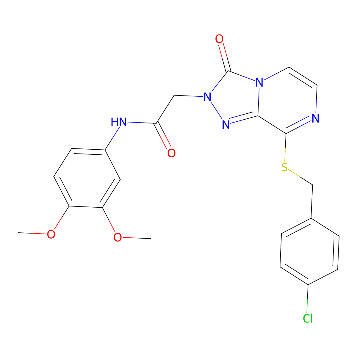 2-{8-[(4-chlorobenzyl)sulfanyl]-3-oxo[1,2,4]triazolo[4,3-a]pyrazin-2(3H)-yl}-N-(3,4-dimethoxyphenyl)acetamide molecular structure, CAS 1251592-31-0