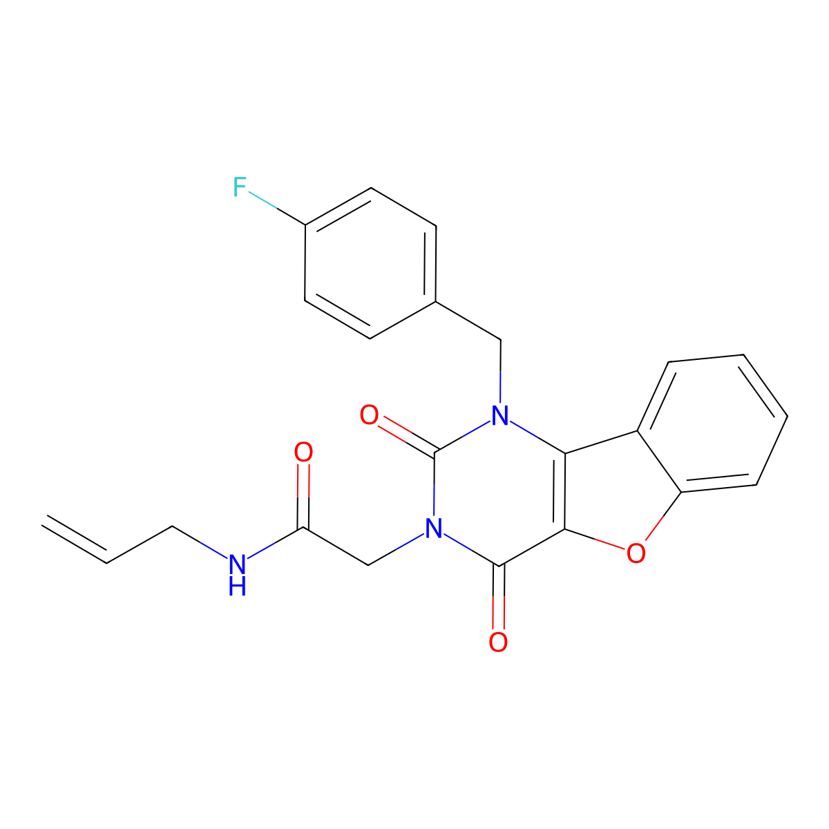 N-allyl-2-(1-(4-fluorobenzyl)-2,4-dioxo-1,2-dihydrobenzofuro[3,2-d]pyrimidin-3(4H)-yl)acetamide molecular structure, CAS 1251592-33-2