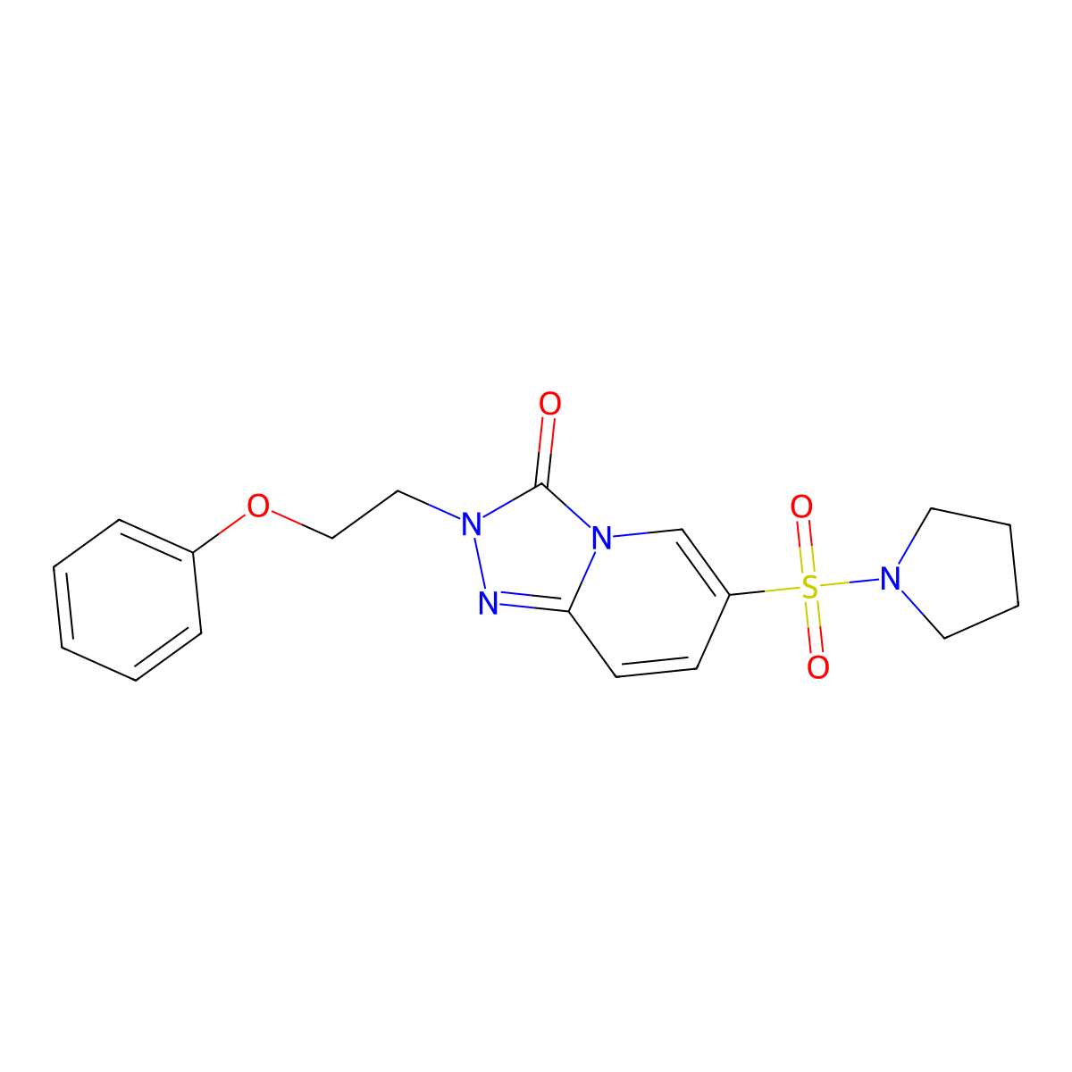 2-(2-phenoxyethyl)-6-(pyrrolidine-1-sulfonyl)-2H,3H-[1,2,4]triazolo[4,3-a]pyridin-3-one molecular structure, CAS 1251592-59-2