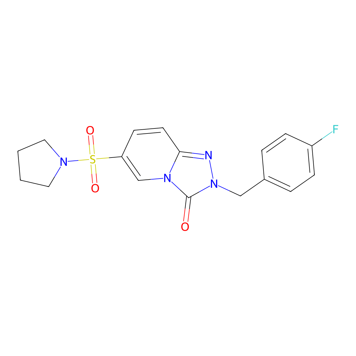 2-[(4-fluorophenyl)methyl]-6-(pyrrolidine-1-sulfonyl)-2H,3H-[1,2,4]triazolo[4,3-a]pyridin-3-one molecular structure, CAS 1251592-64-9