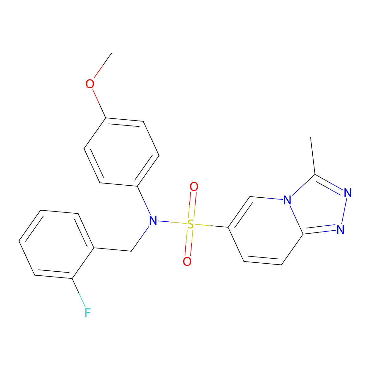 N-[(2-fluorophenyl)methyl]-N-(4-methoxyphenyl)-3-methyl-[1,2,4]triazolo[4,3-a]pyridine-6-sulfonamide molecular structure, CAS 1251592-93-4