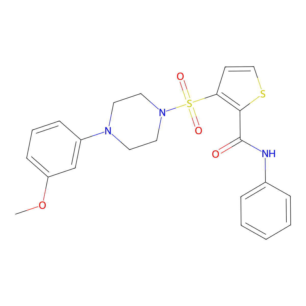 3-{[4-(3-methoxyphenyl)piperazin-1-yl]sulfonyl}-N-phenylthiophene-2-carboxamide molecular structure, CAS 1251592-98-9