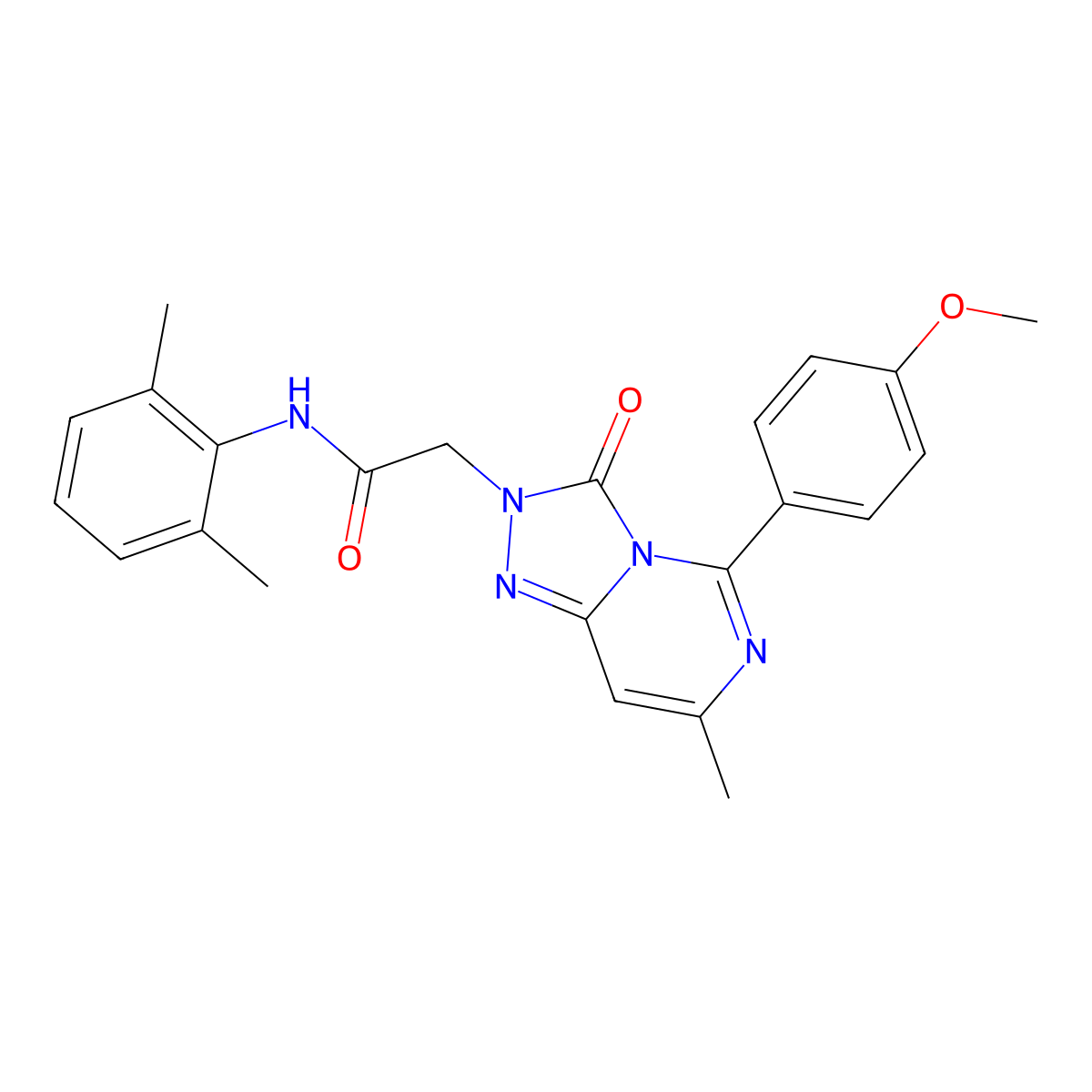 N-(2,6-dimethylphenyl)-2-[5-(4-methoxyphenyl)-7-methyl-3-oxo-2H,3H-[1,2,4]triazolo[4,3-c]pyrimidin-2-yl]acetamide molecular structure, CAS 1251593-00-6