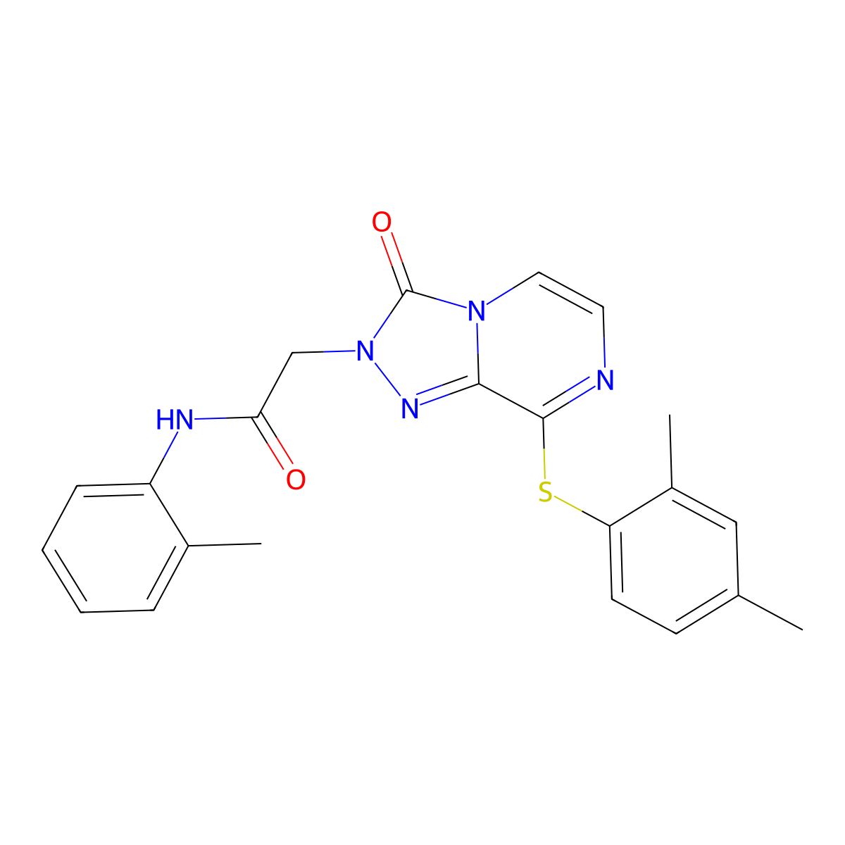 2-{8-[(2,4-dimethylphenyl)sulfanyl]-3-oxo[1,2,4]triazolo[4,3-a]pyrazin-2(3H)-yl}-N-(2-methylphenyl)acetamide molecular structure, CAS 1251593-05-1