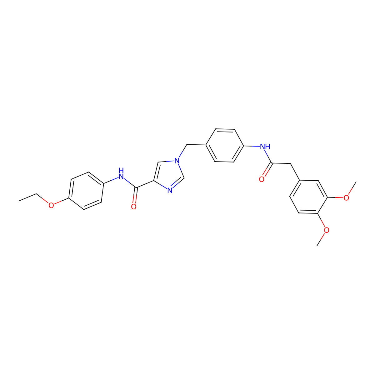 1-(4-(2-(3,4-dimethoxyphenyl)acetamido)benzyl)-N-(4-ethoxyphenyl)-1H-imidazole-4-carboxamide molecular structure, CAS 1251593-06-2