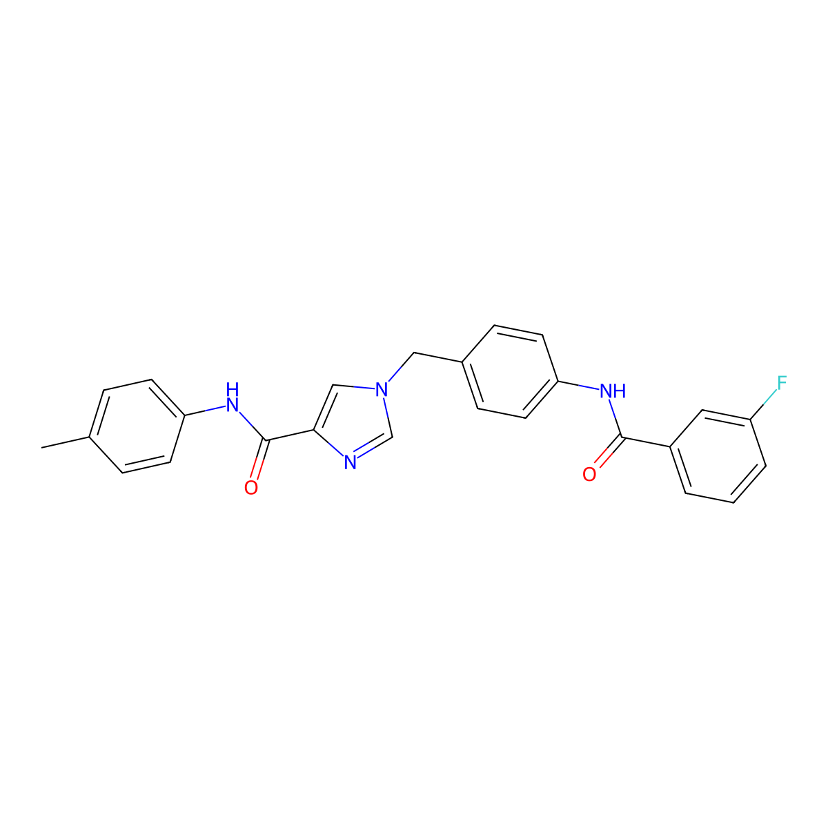 1-(4-(3-fluorobenzamido)benzyl)-N-(p-tolyl)-1H-imidazole-4-carboxamide molecular structure, CAS 1251593-14-2