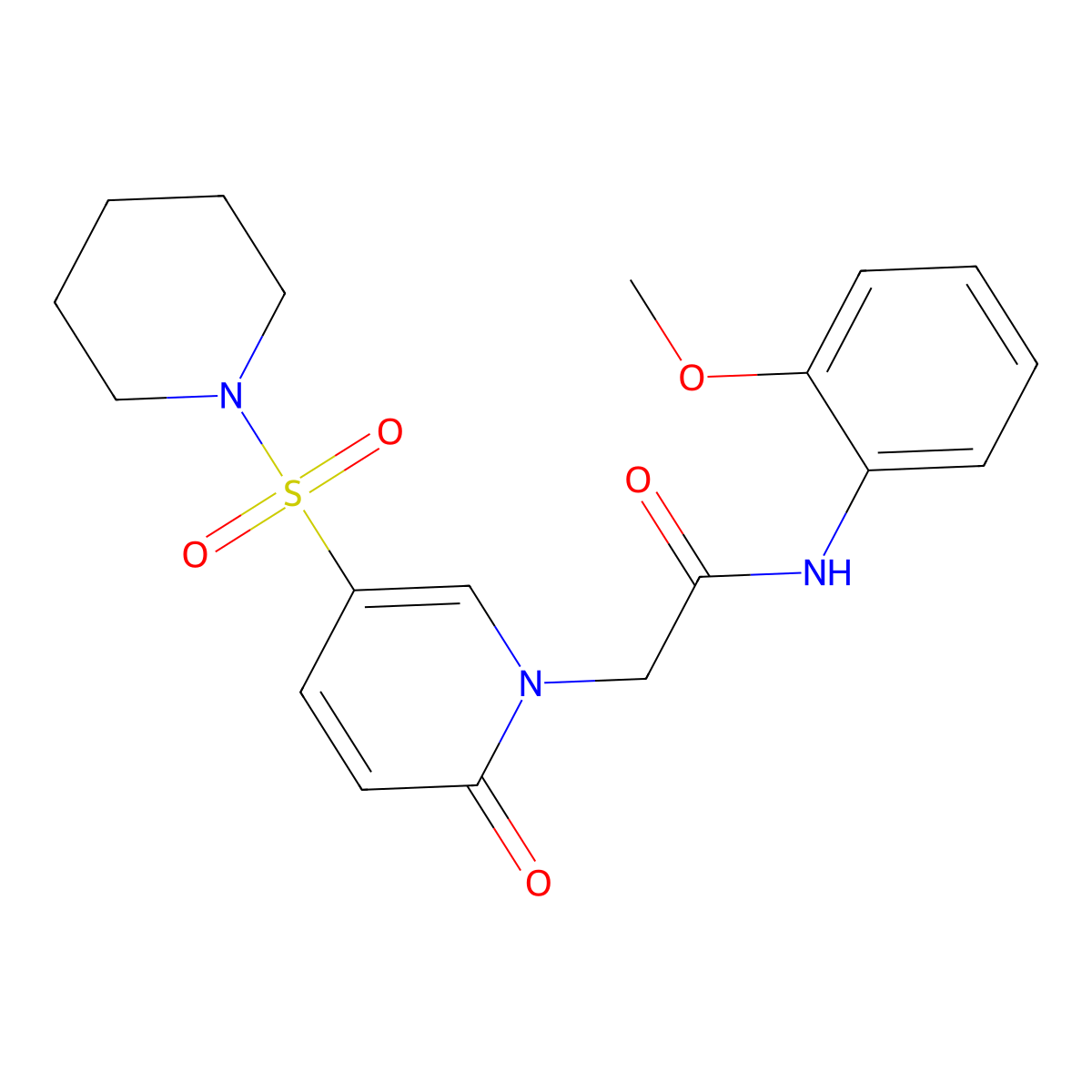 N-(2-methoxyphenyl)-2-[2-oxo-5-(piperidin-1-ylsulfonyl)pyridin-1(2H)-yl]acetamide molecular structure, CAS 1251593-25-5