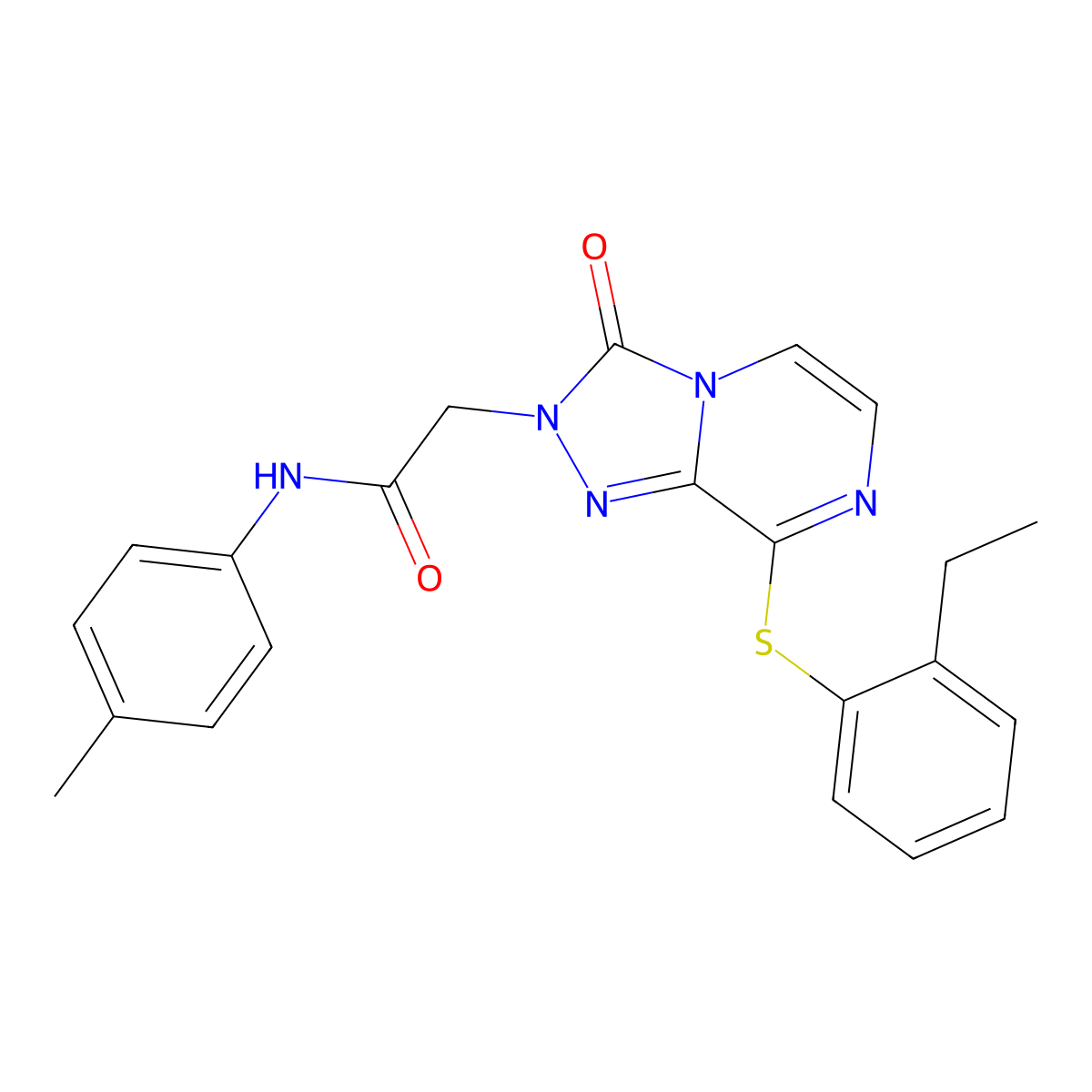 2-{8-[(2-ethylphenyl)sulfanyl]-3-oxo-2H,3H-[1,2,4]triazolo[4,3-a]pyrazin-2-yl}-N-(4-methylphenyl)acetamide molecular structure, CAS 1251593-26-6