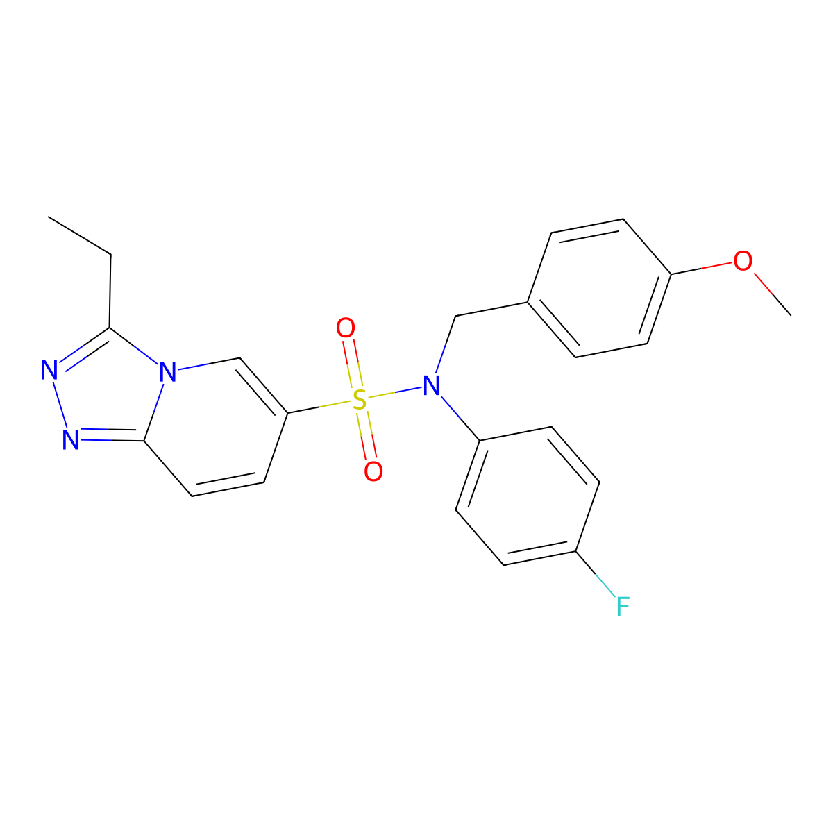 3-ethyl-N-(4-fluorophenyl)-N-[(4-methoxyphenyl)methyl]-[1,2,4]triazolo[4,3-a]pyridine-6-sulfonamide molecular structure, CAS 1251593-34-6