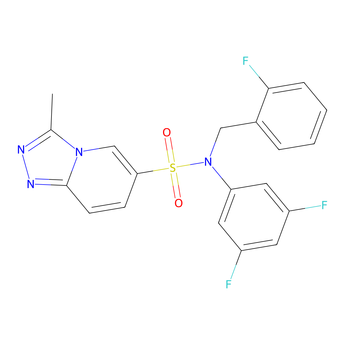 N-(3,5-difluorophenyl)-N-[(2-fluorophenyl)methyl]-3-methyl-[1,2,4]triazolo[4,3-a]pyridine-6-sulfonamide molecular structure, CAS 1251593-41-5
