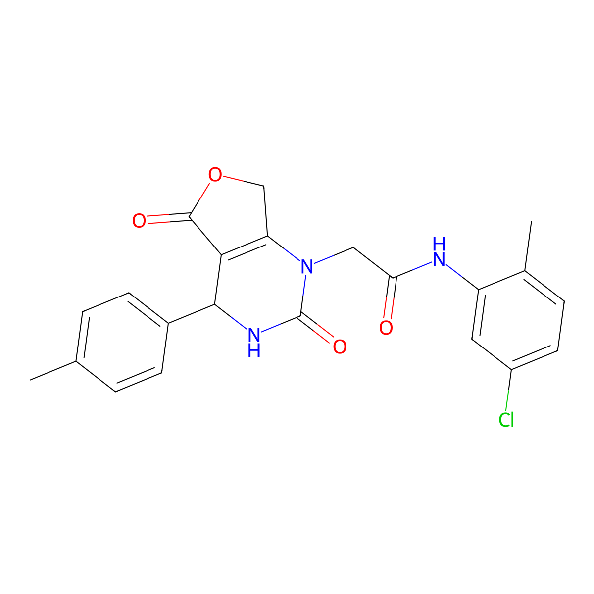 N-(5-Chloro-2-methylphenyl)-2-[4-(4-methylphenyl)-2,5-dioxo-4,7-dihydro-3H-furo[3,4-d]pyrimidin-1-yl]acetamide molecular structure, CAS 1251593-46-0