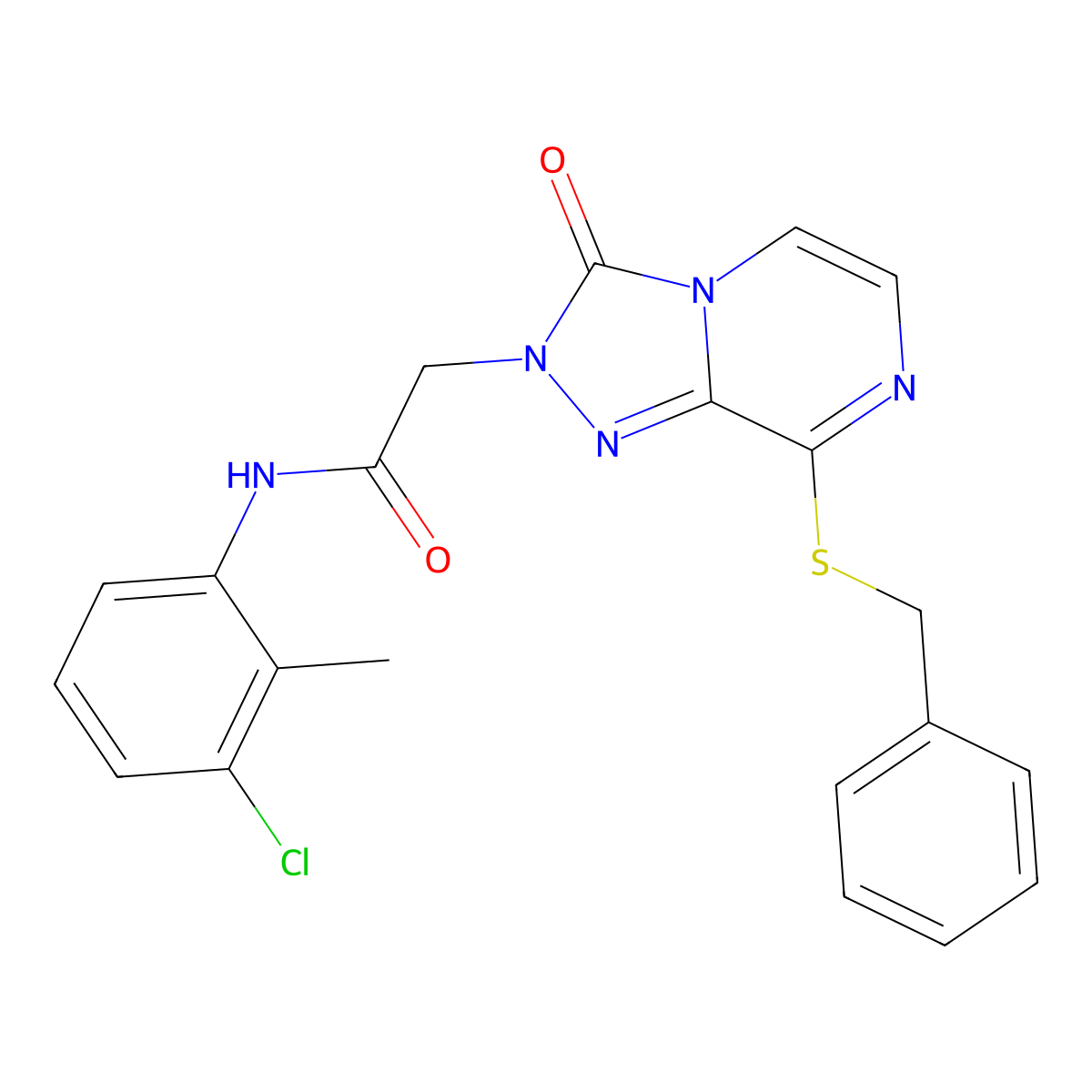 2-(8-(benzylthio)-3-oxo-[1,2,4]triazolo[4,3-a]pyrazin-2(3H)-yl)-N-(3-chloro-2-methylphenyl)acetamide molecular structure, CAS 1251593-65-3