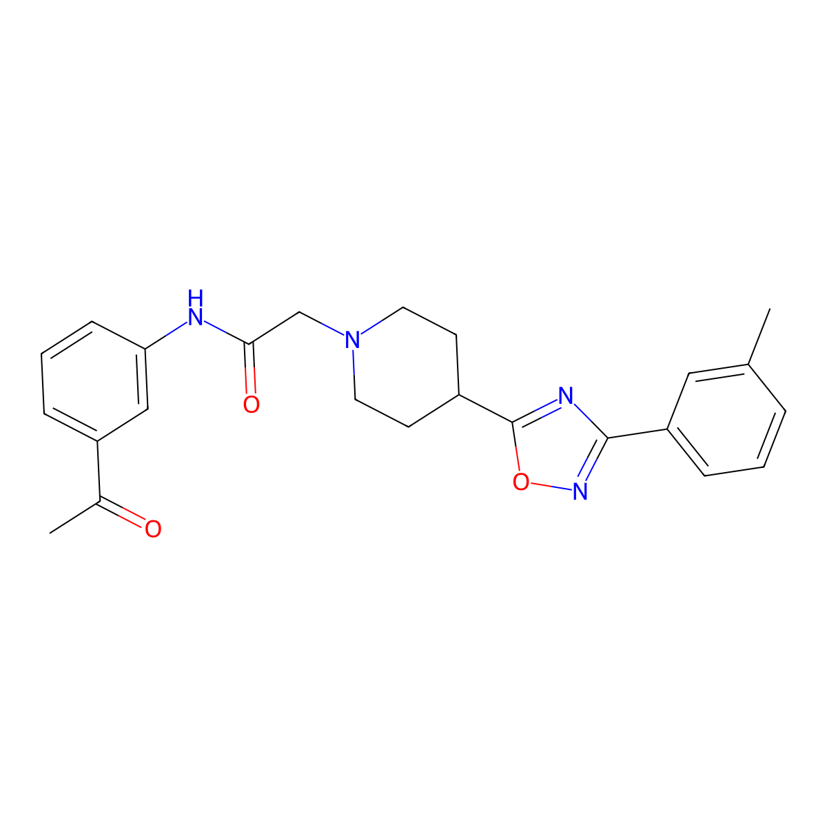 N-(3-acetylphenyl)-2-{4-[3-(3-methylphenyl)-1,2,4-oxadiazol-5-yl]piperidin-1-yl}acetamide molecular structure, CAS 1251593-68-6