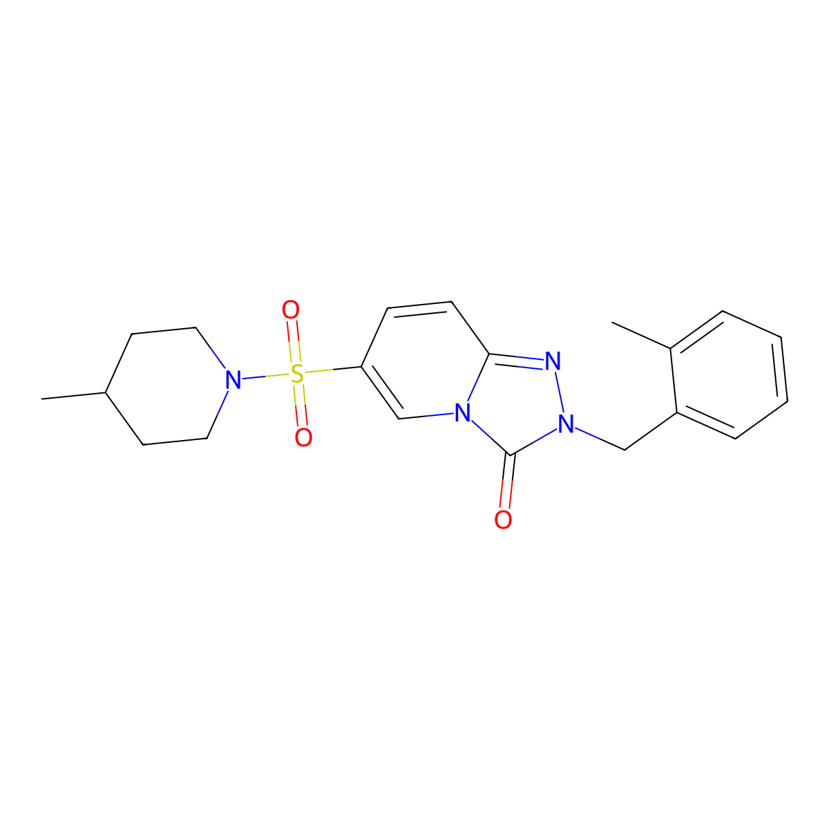 2-(2-methylbenzyl)-6-((4-methylpiperidin-1-yl)sulfonyl)-[1,2,4]triazolo[4,3-a]pyridin-3(2H)-one molecular structure, CAS 1251593-94-8