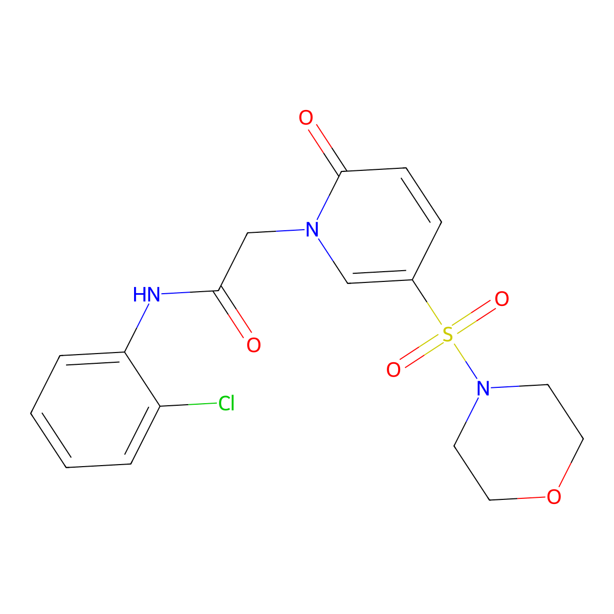 N-(2-chlorophenyl)-2-[5-(morpholin-4-ylsulfonyl)-2-oxopyridin-1(2H)-yl]acetamide molecular structure, CAS 1251594-01-0
